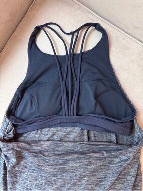 Navy Lululemon Back Sports Bra Tank - Heathered Navy